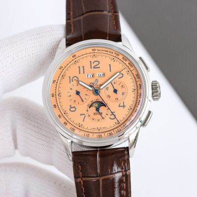 GF Factory Breitling Premier 42mm Calfskin Leather Strap B25 Movement Pink Dial Watch